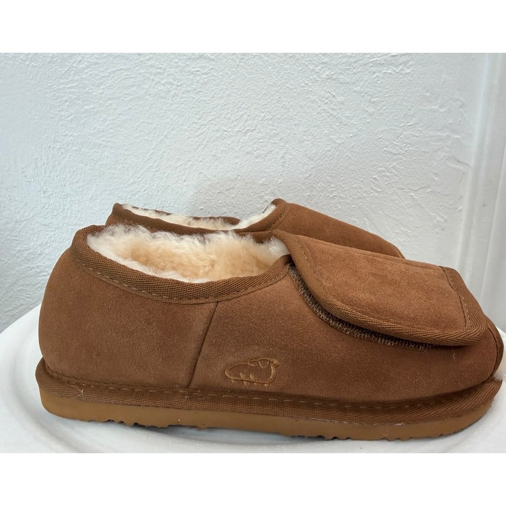 Lamo Chestnut Shearling Suede‎ House Slippers Cozy Slip On Mule